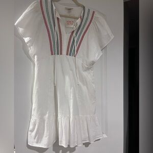 Fun NWT white summer dress, lined. Never worn. Smoke free home.